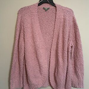 Terra & Sky Mauve Pink Bouclé Open-Front Cardigan 2X BNWT